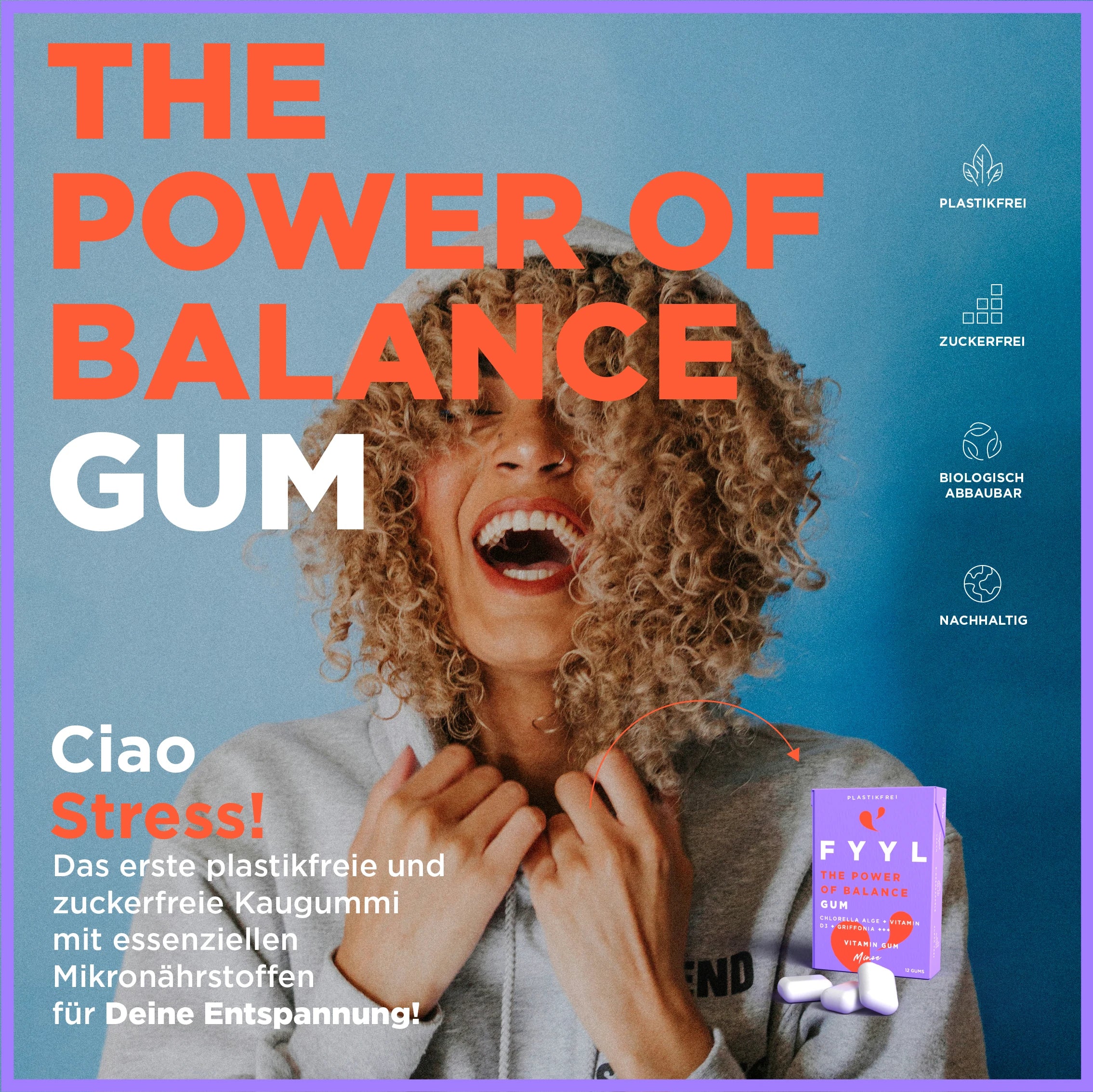 The Power of Balance - Antistress Kaugummi mit Chlorella-Alge und Griffonia